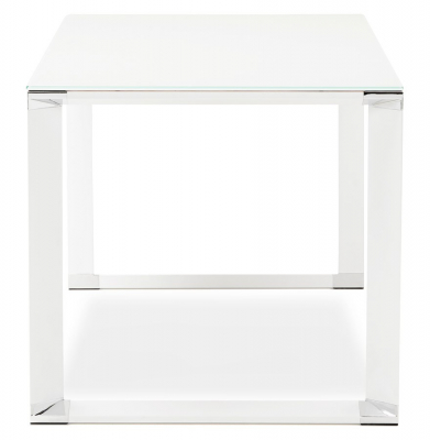 Birou managerial alb Warner III alb 160x80 cm, sticla securizata, picioare albe otel, OT00170WH - Kokoon [2]