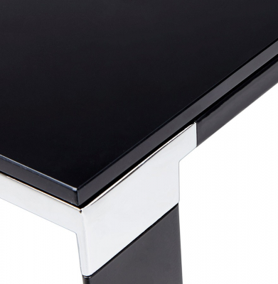 Birou managerial negru Warner III 160x80 cm, sticla securizata, picioare negre otel, OT00190BL - Kokoon [4]