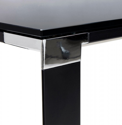 Birou managerial negru Warner III 160x80 cm, sticla securizata, picioare negre otel, OT00190BL - Kokoon [5]