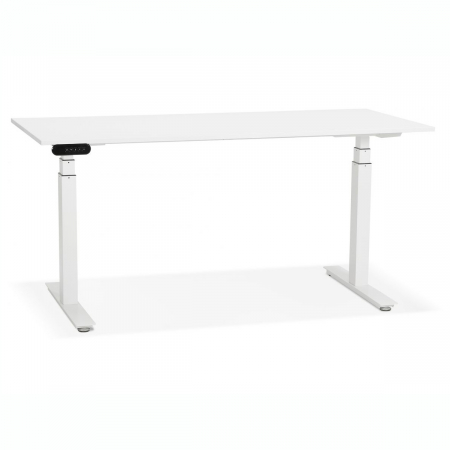 Birouri si mese - Birou electric alb Valko cu inaltime reglabila, 160x80 cm, picioare albe, OT01200WHWH - Kokoon