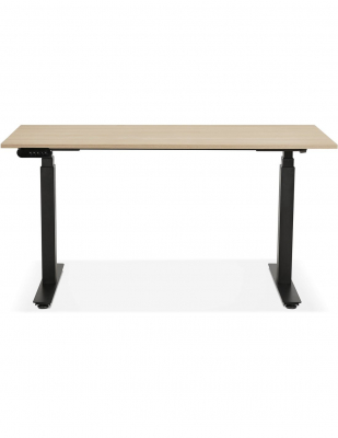 Birou electric lemn natur Valko cu inaltime reglabila, 140x70 cm, picioare negre, OT01120NABL - Kokoon [2]