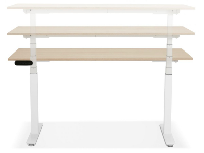 Birou electric lemn natur Valko cu inaltime reglabila, 160x80 cm, picioare albe, OT01210NAWH - Kokoon [4]