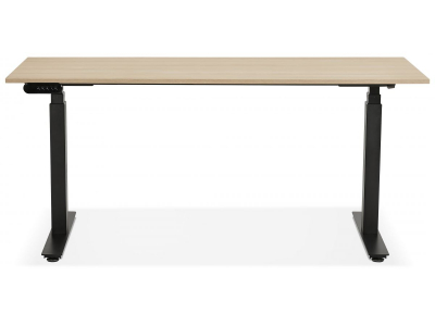 Birou electric lemn natur Valko cu inaltime reglabila, 160x80 cm, picioare negre, OT01150NABL - Kokoon [2]