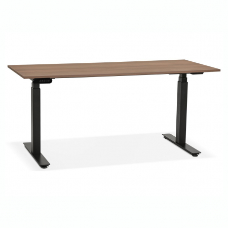 Birouri si mese - Birou electric lemn nuc Valko cu inaltime reglabila, 160x80 cm, picioare negre, OT01160WABL - Kokoon