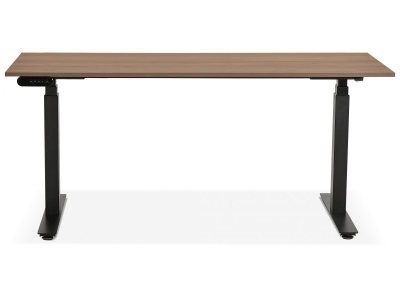 Birou electric lemn nuc Valko cu inaltime reglabila, 160x80 cm, picioare negre, OT01160WABL - Kokoon [6]