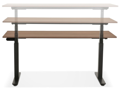 Birou electric lemn nuc Valko cu inaltime reglabila, 160x80 cm, picioare negre, OT01160WABL - Kokoon [2]