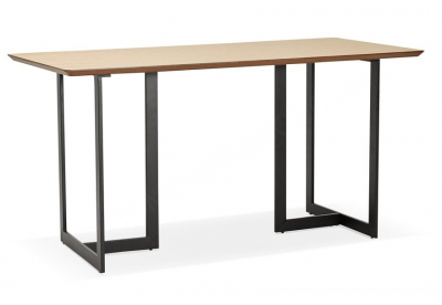 Birou modern lemn natur Maral 150x70 cm MDF furnir natural, picioare negre metal, OT00690NA - Kokoon [3]