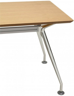 Birou managerial Milo 150x70 cm MDF furnir lemn natur, picioare otel crom, design modern, OT00390NA - Kokoon [6]