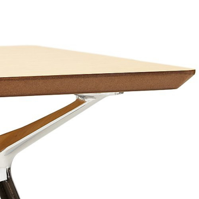 Birou managerial Milo 150x70 cm MDF furnir lemn natur, picioare otel crom, design modern, OT00390NA - Kokoon [2]