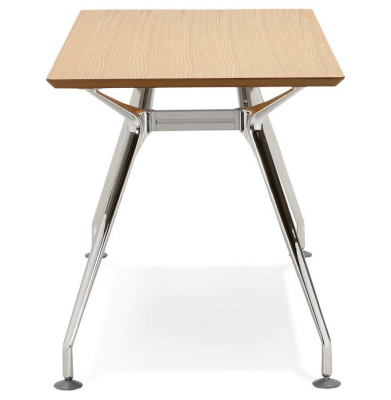 Birou managerial Milo 150x70 cm MDF furnir lemn natur, picioare otel crom, design modern, OT00390NA - Kokoon [1]