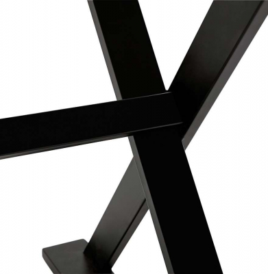 Birou modern Xenia 180x90 cm MDF furnir natural lemn natur, picioare negre metal forma X, stil industrial, OT00640NA - Kokoon [6]