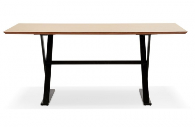 Birou modern Xenia 180x90 cm MDF furnir natural lemn natur, picioare negre metal forma X, stil industrial, OT00640NA - Kokoon [1]