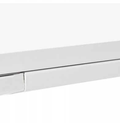 Birou managerial alb Warner 170 cm in forma de L, pal melaminat, picioare albe otel, OT00200WH - Kokoon [13]