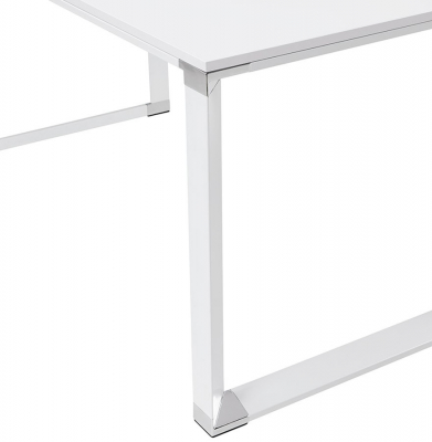 Birou managerial alb Warner 170 cm in forma de L, pal melaminat, picioare albe otel, OT00200WH - Kokoon [10]