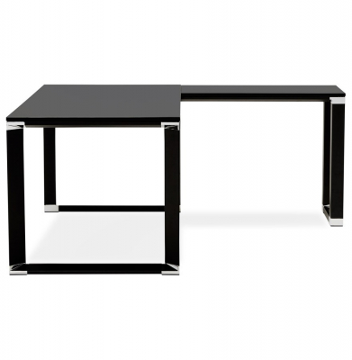Birou managerial negru in forma de L Warner 170 cm, pal melaminat, picioare negre otel, OT00220BL - Kokoon [8]