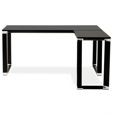 Birou managerial negru in forma de L Warner 170 cm, pal melaminat, picioare negre otel, OT00220BL - Kokoon [5]