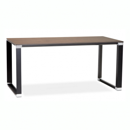 Birouri si mese - Birou managerial Warner II 160x80 cm, blat nuc, picioare negre otel, OT00570WABL - Kokoon