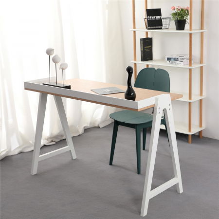 Birou minimalist Kompas-123x59 cm lemn-alb/negru, KH010100934 - King [5]