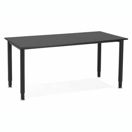 Birouri si mese - Birou modern negru Asal 160x80 cm, pal melaminat, picioare negre otel, OT00500BLBL - Kokoon