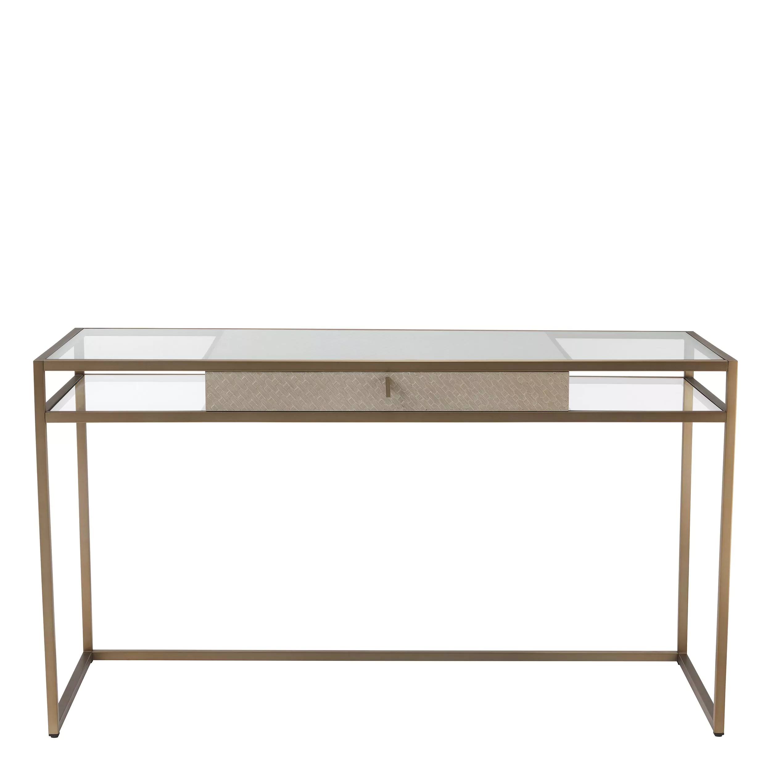 Birou Napa Valley crem/ maro 135x60 cm, cu furnir de stejar impletit si cu sticla | Eichholtz - 113398 [6]