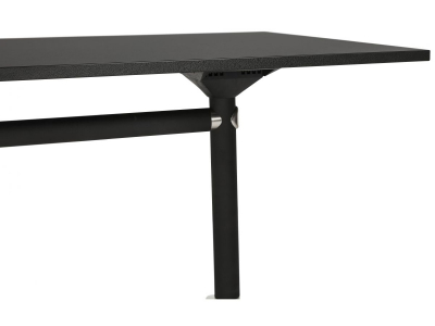 Birou negru cu roti Neves 140x70 cm blat reglabil, pal melaminat / baza neagra si crom, OT00830BL - Kokoon [8]