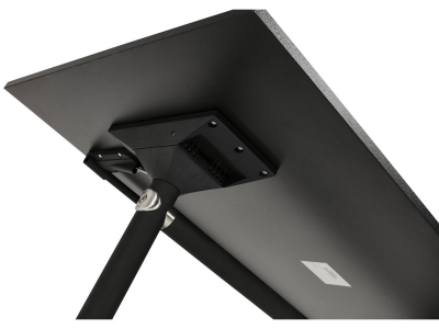Birou negru cu roti Neves 140x70 cm blat reglabil, pal melaminat / baza neagra si crom, OT00830BL - Kokoon [5]