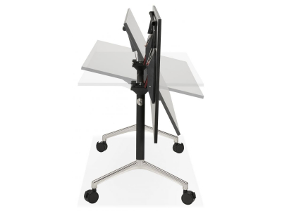 Birou negru cu roti Neves 140x70 cm blat reglabil, pal melaminat / baza neagra si crom, OT00830BL - Kokoon [9]