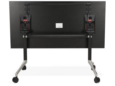 Birou negru cu roti Neves 140x70 cm blat reglabil, pal melaminat / baza neagra si crom, OT00830BL - Kokoon [2]