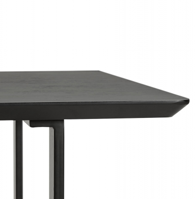 Birou premium negru Maral 150x70 cm MDF textura lemn, picioare negre metal, OT00680BL - Kokoon [4]
