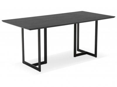 Birou premium negru Maral 180x90 cm MDF textura lemn, picioare negre metal, OT00720BL - Kokoon [3]