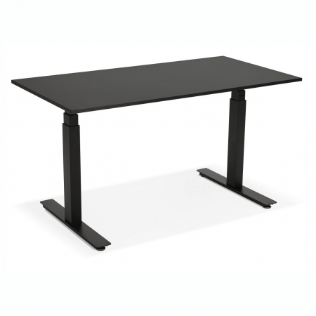 Birouri si mese - Birou negru electric Valko cu inaltime reglabila, 140x70 cm, picioare negre, OT01110BLBL - Kokoon