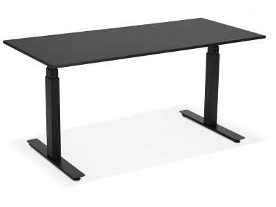 Birou negru electric Valko cu inaltime reglabila, 160x80 cm, picioare negre, OT01140BLBL - Kokoon [7]