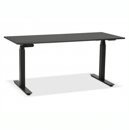 Birouri si mese - Birou negru electric Valko cu inaltime reglabila, 160x80 cm, picioare negre, OT01140BLBL - Kokoon