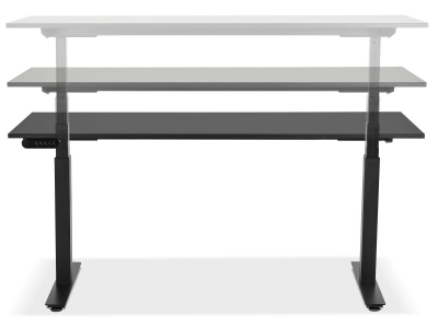 Birou negru electric Valko cu inaltime reglabila, 160x80 cm, picioare negre, OT01140BLBL - Kokoon [2]
