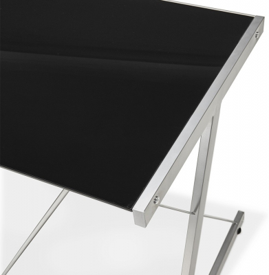 Birou negru modern Juha in forma de L 180x180 cm sticla securizata, picioare otel, OT00150BL - Kokoon [6]