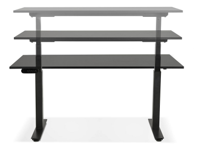 Birou negru electric Valko cu inaltime reglabila, 140x70 cm, picioare negre, OT01110BLBL - Kokoon [1]