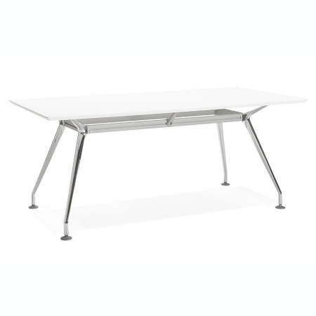Birouri si mese - Birou premium alb MDF Milo 180x90 cm, picioare otel, design modern, OT00450WH - Kokoon