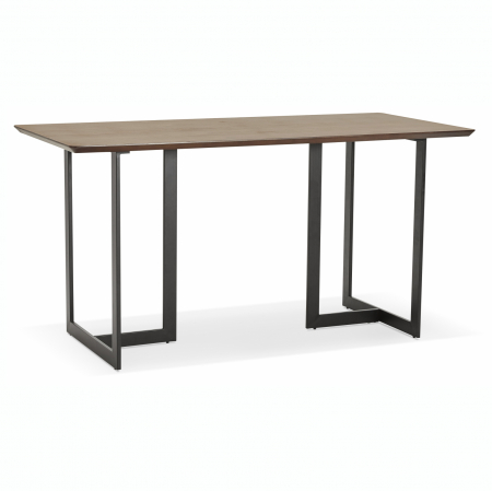Birouri si mese - Birou premium Maral 150x70 cm MDF furnir nuc, picioare negre metal, stil modern, OT00700WA - Kokoon