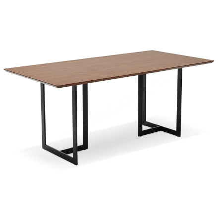 Birouri si mese - Birou premium MDF nuc Maral 180x90 cm, picioare negre metal, stil modern, OT00740WA - Kokoon