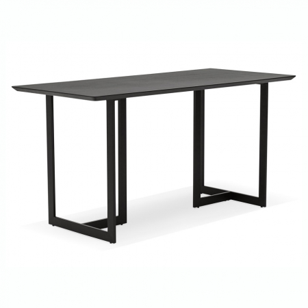 Birouri si mese - Birou premium negru Maral 150x70 cm MDF textura lemn, picioare negre metal, OT00680BL - Kokoon