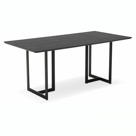 Birouri si mese - Birou premium negru Maral 180x90 cm MDF textura lemn, picioare negre metal, OT00720BL - Kokoon