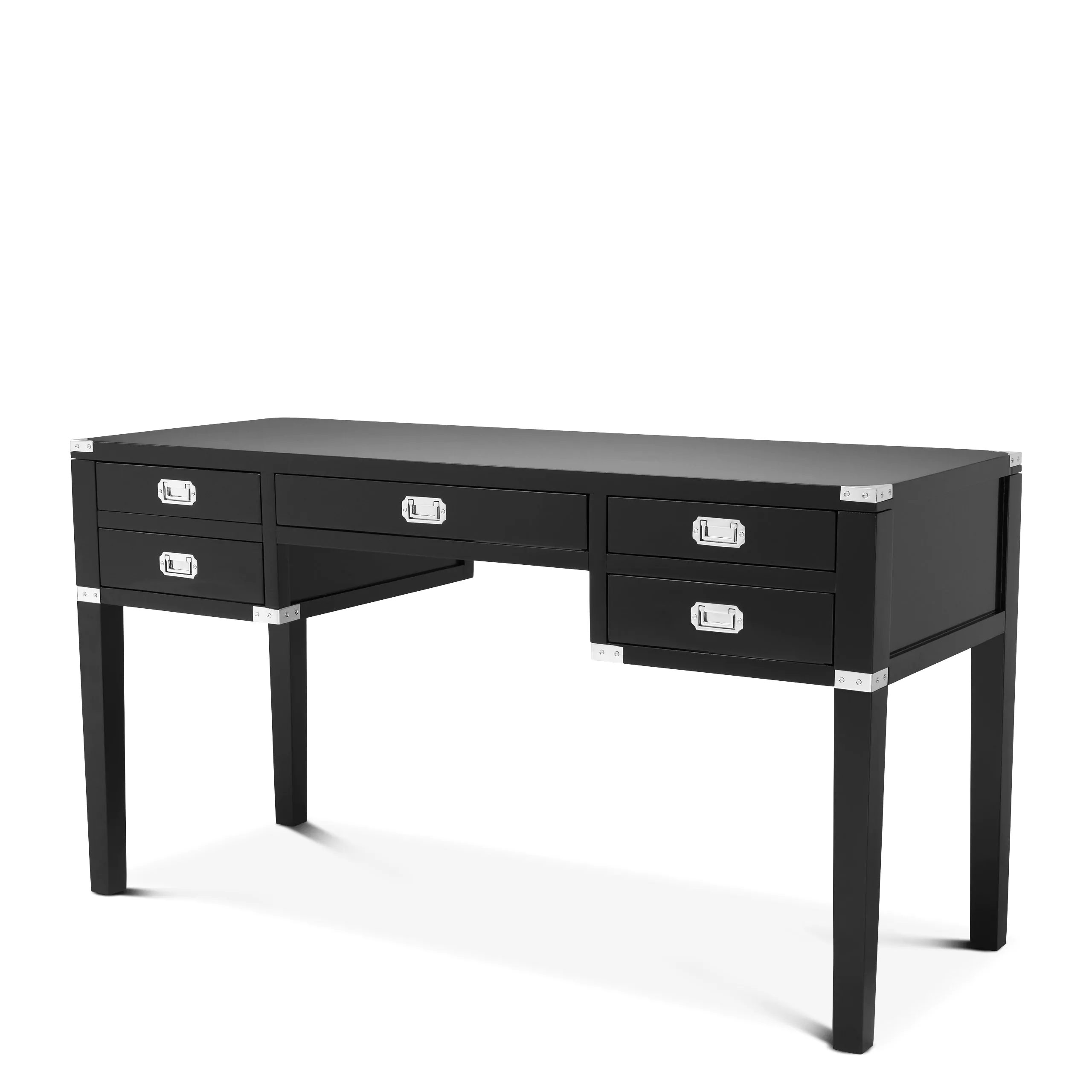 Birouri si mese - Birou St. Andrew 143,5 x 55 cm finisaj negru cu nichel/ stejar afumat cu aliaj de zinc negru | Eichholtz - 110024