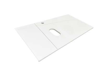 Produse - Blat Baie SARA 80 cm, Conglomerat, Grosime 1.5 cm, Alb - COMAD
