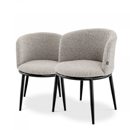 Promotii -   Scaun de dining Filmore bouclé gri set de 2 116573 EICHHOLTZ