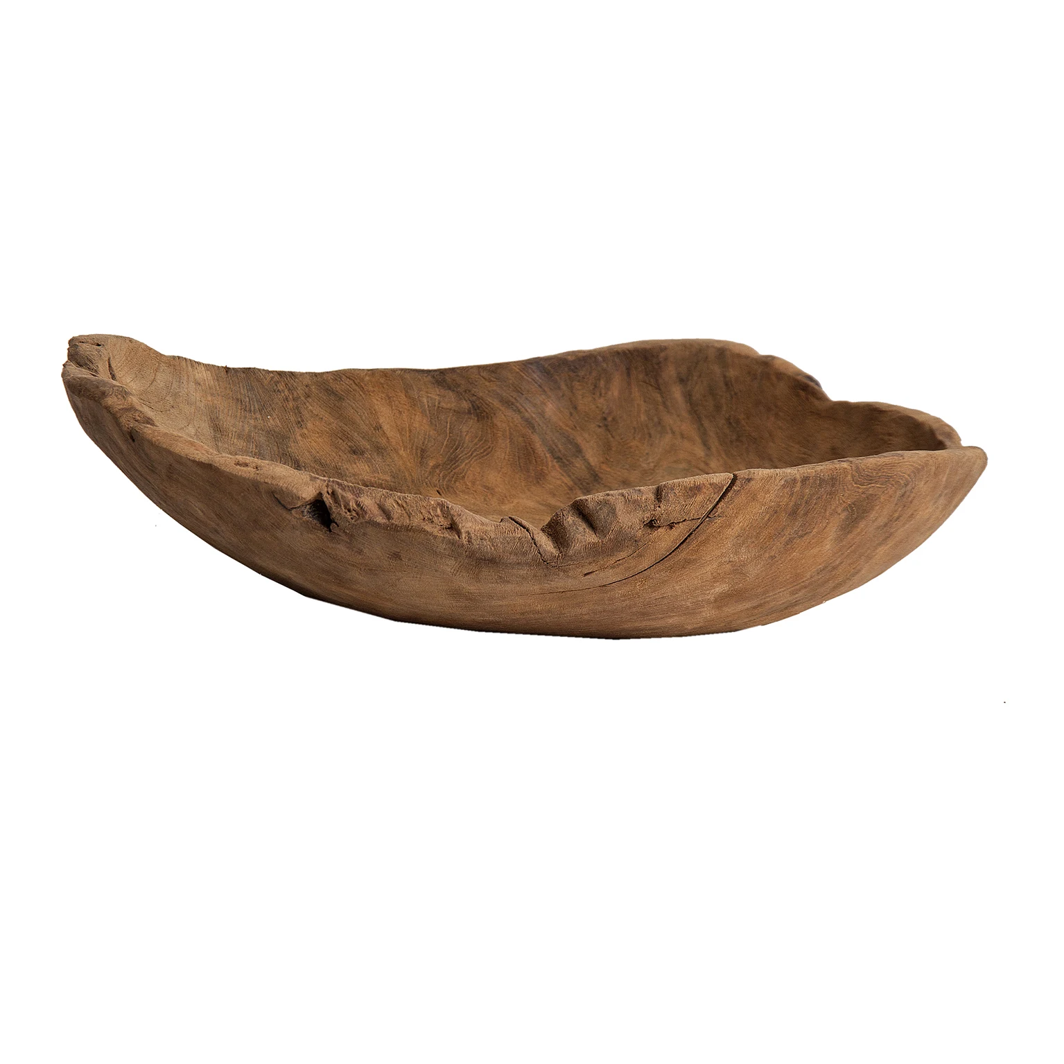 Bol Decorativ din Lemn Tropical, Maro, 50x50x10 cm, Stil Etnic - VicalHome 27459 [1]