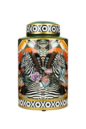 Produse - Borcan Decorativ Zebra Duo 18x18x30 cm, Porcelană - Kare Design
