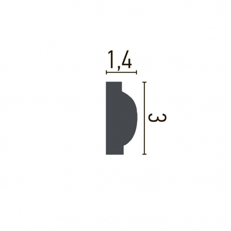 Brau decorativ din poliuretan Flexibil CR713F - 3x1.4x200 cm [2]