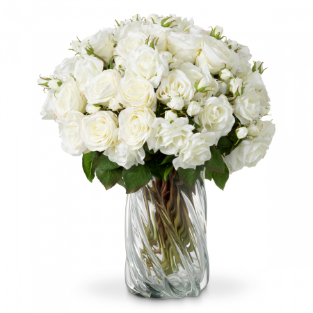 Produse -   Buchet de trandafiri două nuanțe alb real touch 72 buc/2 varietăți 119292 EICHHOLTZ