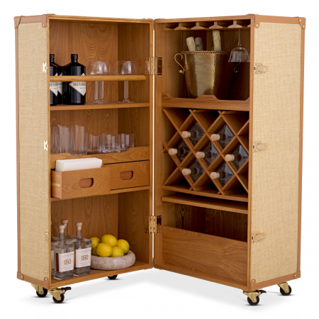Promotii -   Cabinet de bar Martini Bianco aspect rattan 117965 EICHHOLTZ