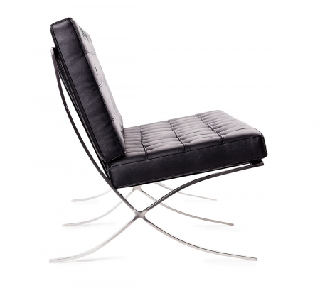 Canapea 2 locuri BARCELON PRESTIGE PLUS - piele naturala italiana/ otel, T03-2.BLACK.PP - King [2]
